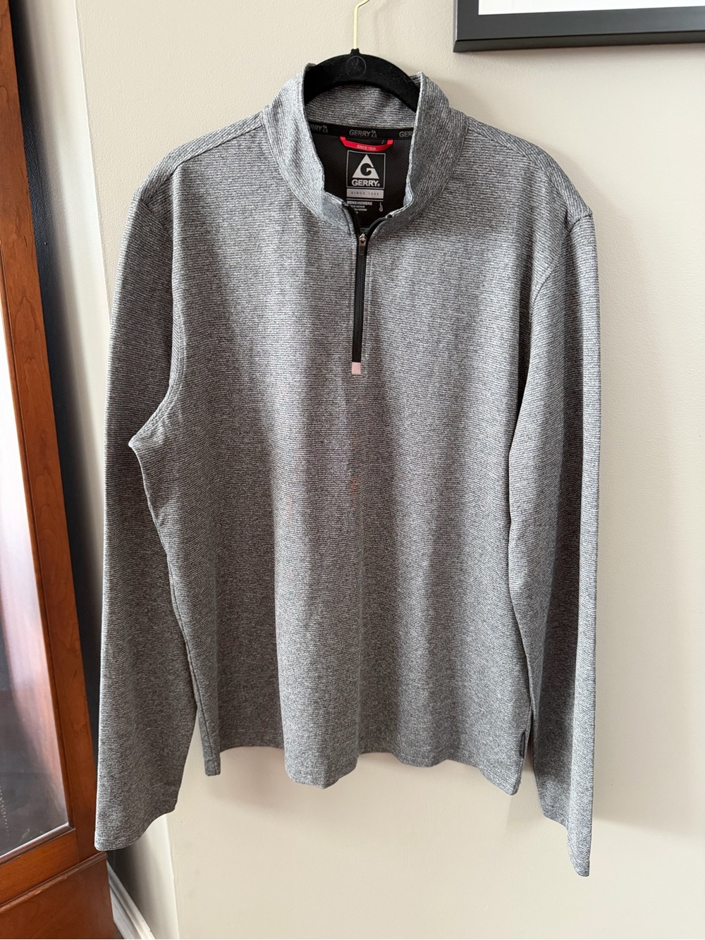 Gerry Weber Gray Quarter-Zip Knit Pullover. Size Large